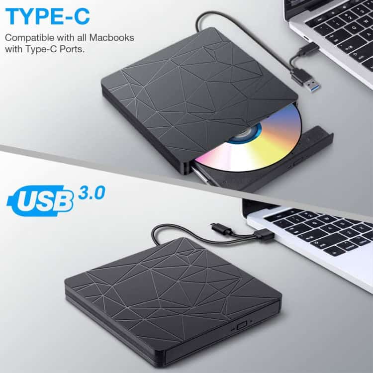 Super Speed USB Type-C External DVD-RW Player & CD Burner - No Driver Needed 4 Super Speed Usb Type-C External Dvd-Rw Player &Amp; Cd Burner - No Driver Needed - Image 4