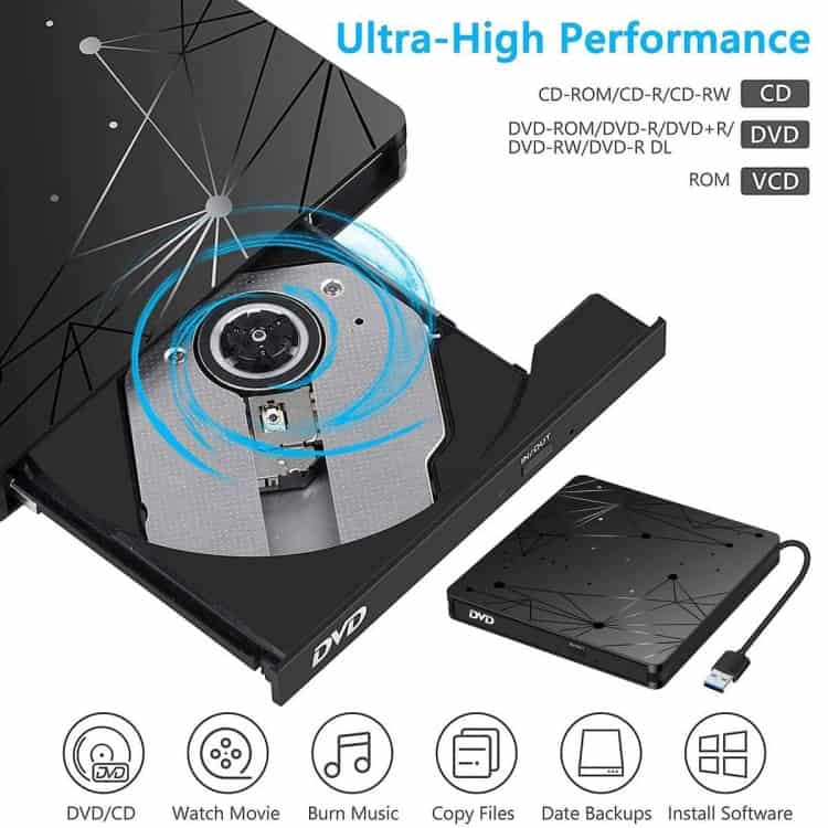 High-Speed USB 3.0 Portable DVD RW Drive - Easy External Optical Reader 3 High-Speed Usb 3.0 Portable Dvd Rw Drive - Easy External Optical Reader - Image 3