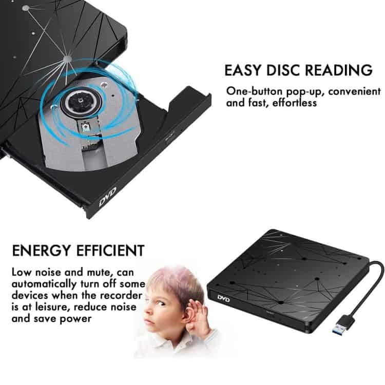 High-Speed USB 3.0 Portable DVD RW Drive - Easy External Optical Reader 4 High-Speed Usb 3.0 Portable Dvd Rw Drive - Easy External Optical Reader - Image 4