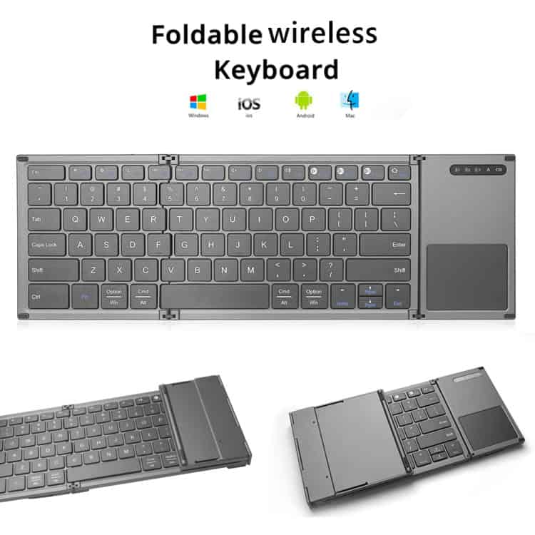 Ultra-thin Multi-function Wireless Bluetooth Keyboard - Three Fold • B066S 4 Ultra-Thin Multi-Function Wireless Bluetooth Keyboard - Three Fold • B066S - Image 4