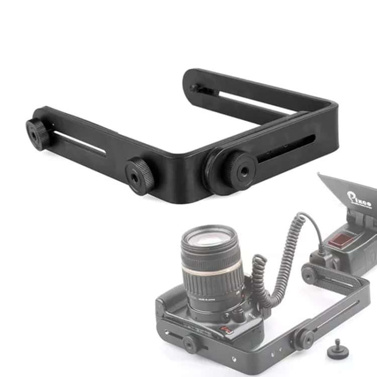 Aluminum Camera Flash Bracket with Dual 1/4" Hot Shoe Adapter - NST-6494 3 Adjustable Camera Tripod Mount Holder For Secure Attachment Of Camera Or Lens On Photography Equipment.