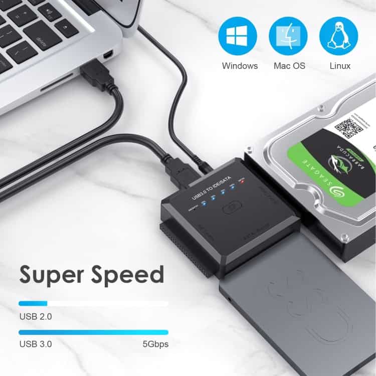 USB3.0 to SATA/IDE Hard Drive Adapter Converter With Clone - Efficient Data Transfer 4 Usb3.0 To Sata/Ide Hard Drive Adapter Converter With Clone - Efficient Data Transfer - Image 4