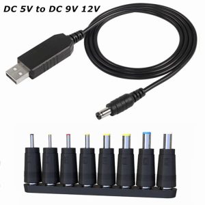 DC 5V to DC 9V 12V USB Step Up Converter Cable - 1A with LED Display
