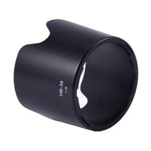 HB-36 camera lens hood for Nikon cameras, professional camera accessory, black camera lens hood, camera protection equipment, photography gear.