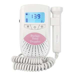 Pink Digital Fetal Doppler Monitor - LED Display Baby Heartbeat Detector