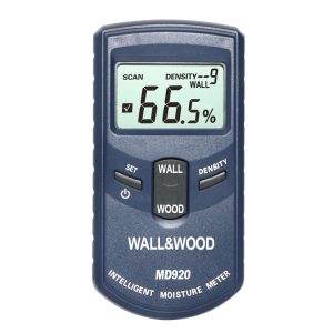 Humidity meter for walls and wood, digital moisture tester for measuring moisture content in building materials, ideal for construction and interior projects.