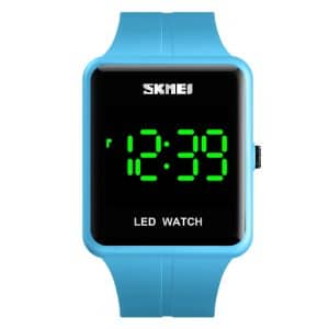 SKMEI 1541 LED Couple's Square Watch, Waterproof Silicone Design, Fashionable