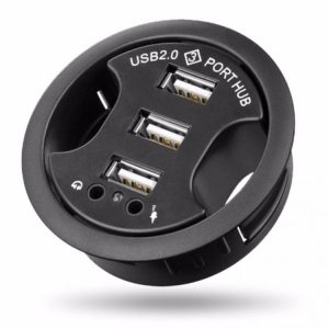 Enhance Connectivity! 3-Port USB Hub with 3.5mm Audio & Mic Jacks