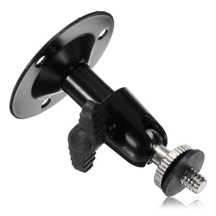 Wall Mount Bracket Installation Metal Holder Secure Rotary CCTV Camera Stand 2 High-Quality Black Camera Mount Clamp With Adjustable Knob, Perfect For Secure Attachment To Various Surfaces For Professional Photography And Videography Setups.
