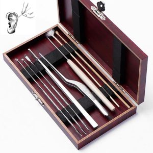 Ultimate 8-in-1 Wooden Box Ear Pick Tool Set - Complete Ear Care Kit
