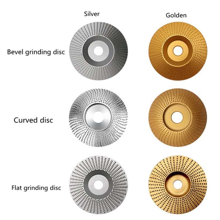 Woodworking Sanding Thorn Disk for Angle Grinder - Polishing & Grinding Accessories 3 High-Quality Silver And Golden Abrasive Discs With Beveled, Curved, And Flat Grinding Surfaces For Industrial Polishing And Grinding Applications At Syndmart.