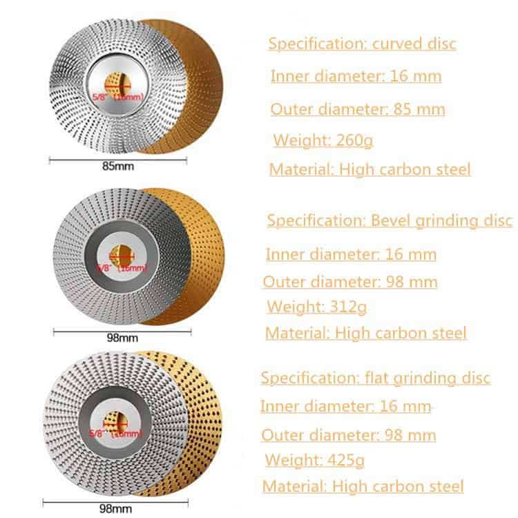 Woodworking Sanding Thorn Disk for Angle Grinder - Polishing & Grinding Accessories 4 High Carbon Steel Grinding Discs For Metalworking, Including Curved, Bevel, And Flat Grinding Discs With 16Mm Inner Diameters And Various Outer Diameters, Suitable For Industrial Use.