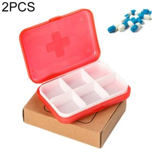 Portable Mini Vitamin Medical Organizer - Set of 2: 6 Slots, Travel-friendly
