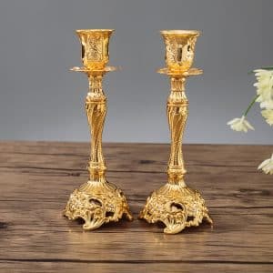 Sapphire Candle Holder Set for Romantic Dinner & Wedding Decor (Two PCS)