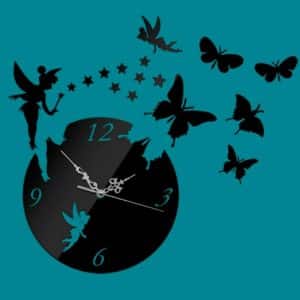 Butterfly Star 3D Acrylic Mirror Wall Clock for Living Room & Bedroom Décor
