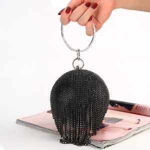 Dazzling Diamond Tassel Evening Clutch - Perfect for Parties and Weddings