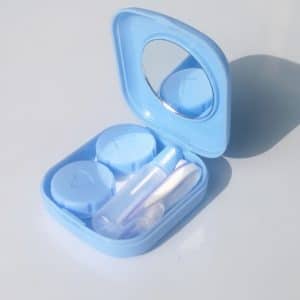 5PCS Mini Square Contact Lens Case Set with Mirror - Convenient Storage & Travel