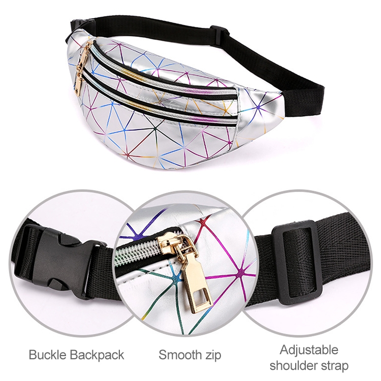 Chic Laser Pattern PU Leather Women Waist Bag - Stylish Fanny Pack & Shoulder Bag 4 Chic Laser Pattern Pu Leather Women Waist Bag - Stylish Fanny Pack &Amp; Shoulder Bag - Image 4