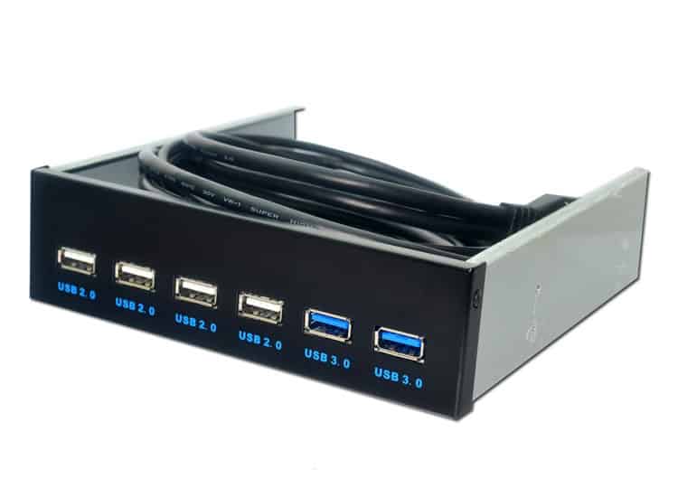 6-Port 5.25" Front Panel USB Hub with Spilitter, 2 USB 3.0 + 4 USB 2.0 1 6-Port 5.25&Quot; Front Panel Usb Hub With Spilitter, 2 Usb 3.0 + 4 Usb 2.0