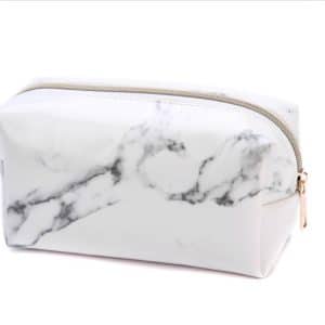 Chic Marble Pattern Pencil Case | Large Capacity | PU Leather | School & Office