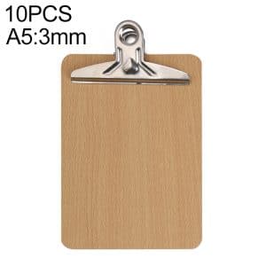 10 PCS Portable A4/A5 Wooden Writing Clip Board File Hardboard, Batterfly Clip