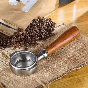 Premium Wooden Handle Stainless Steel Coffee Filter Bracket