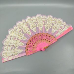 Spanish Peacock Lace Folding Fan - Elegant Ladies' Gilding Fan