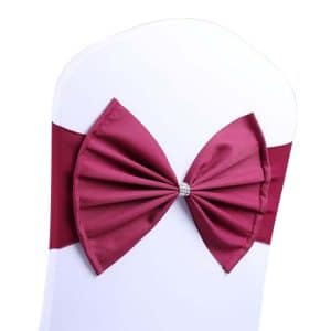 Chic Spandex Chair Sash Set for Weddings & Events - Elastic Bow Ribbon