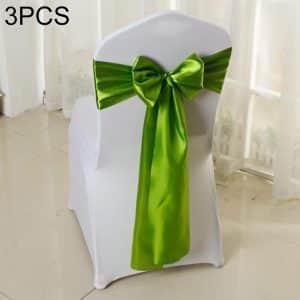 Elegant Satin Chair Bows Set - Pack of 3 for Perfect Wedding Decor