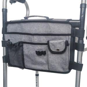 Adjustable Wheelchair Walking Aid with Storage Bag. Stay Mobile and Organized!