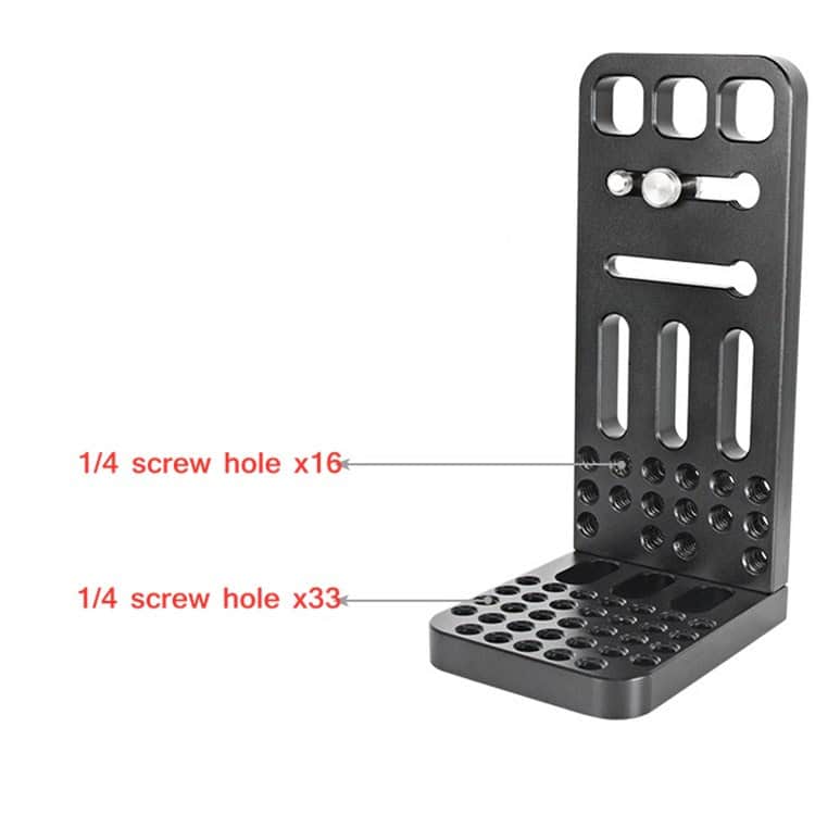 BEXIN L130A Vertical Shoot L Plate Bracket: 1/4" Screw Holes Base Holder 3 1. Durable Black Metal Screwdriver Bit Holder With Multiple Screw Holes For Organizing Tools And Accessories.