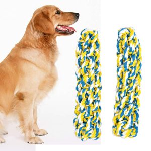 2 PCS Handmade Twist-like Dog Molar Cotton Rope Toy - Keep Your Pet Engaged!
