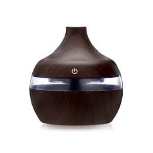 300ML Waterdrop Shape USB Wood Grain Aromatherapy Air Purifier - Silent Humidifier