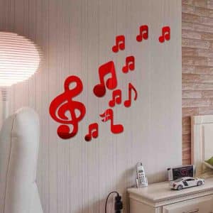 3D Musical Notes Acrylic Mirrors Wall Sticker - DIY Home Decor Art