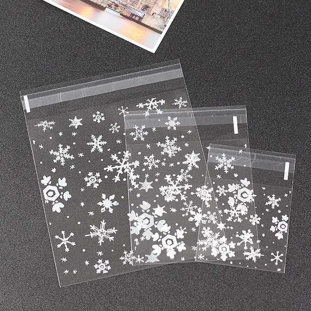 Snowflake Christmas Candy Cookie Snack Bag - Festive Self-adhesive Gift Pack 6 Snowflake Christmas Candy Cookie Snack Bag - Festive Self-Adhesive Gift Pack - Image 6