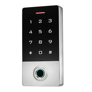 Sleek digital keypad door lock with touch screen interface, modern security technology, and keypad entry system for enhanced access control.