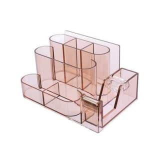 Clear Acrylic Desk Organizer with Compartments - Stylish Storage Solution,