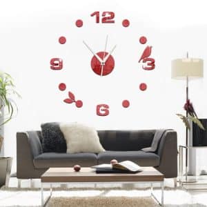 3D Bird Leaves Art Wall Clock Stickers - Stylish Home Decor Accent