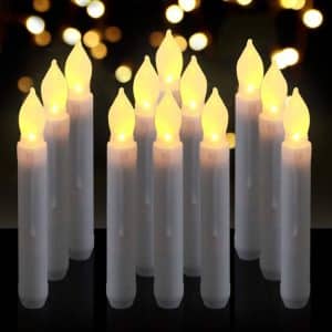 12pcs LED Flameless Christmas Candle Lights - Long Lasting Warm White Glow