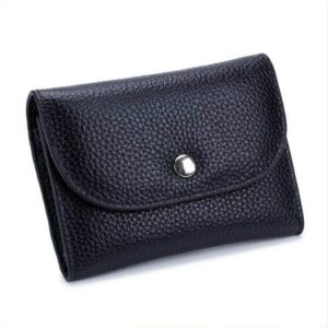 Slim Top-grain Leather Wallet with Zip Coin Pocket - Mini Card Bag