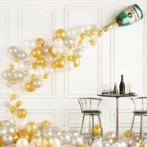 Champagne Bottle Aluminum Foil Balloon Set - Elegant Wedding & Cocktail Party Decor