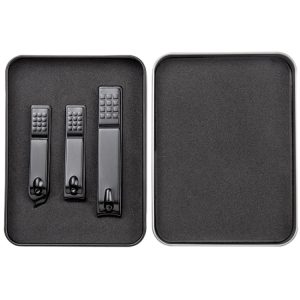 3-in-1 Black Titanium Nail Shear Set - Exfoliate for Perfect Manicures
