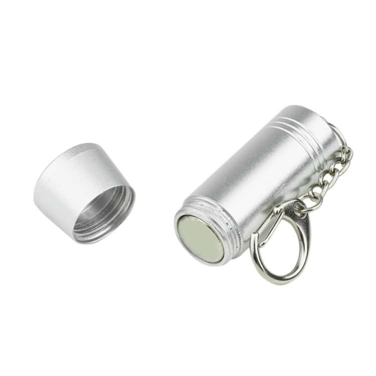 Universal Security Magnetic Lockpick Tag Remover - A Must-Have Detacher Kit 3 Small Silver Container Keychain With Screw-On Lid, Portable Portable Pill Holder Or Storage Case. Perfect For Carrying Small Items, Medicines, Or Accessories On The Go. Compact And Practical Luxury Keychain.