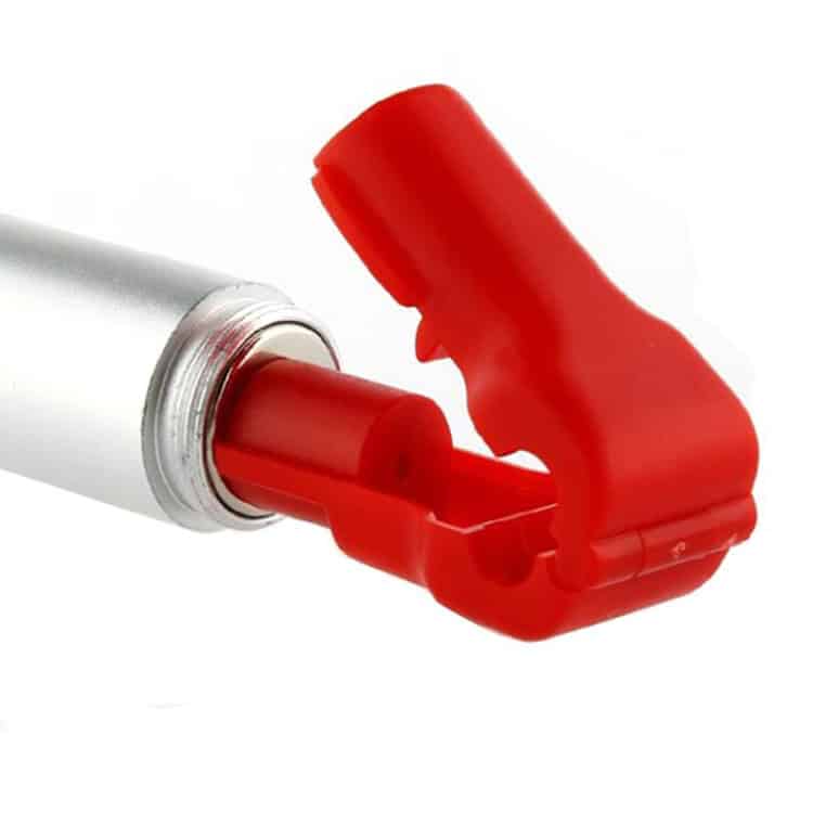 Universal Security Magnetic Lockpick Tag Remover - A Must-Have Detacher Kit 4 Red Medical Syringe With A Protective Cap On The Needle, Close-Up View.