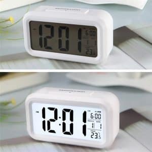 Silent Mute Backlit Alarm Clock - Easy Snooze & Temperature Display