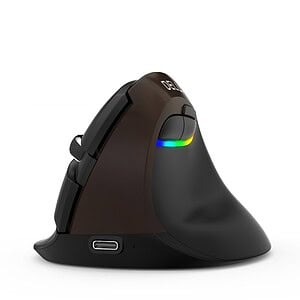 Wireless computer trackball mouse with customizable scroll wheel and ergonomic design.