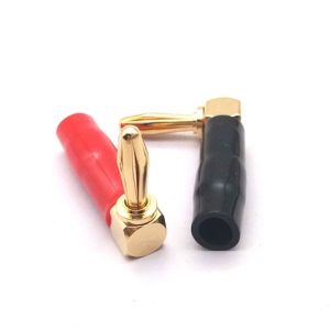 2pcs 4mm L-Shaped 90° Soft Rubber Speaker Banana Plugs • Speaker Wiring