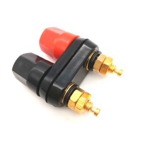 10-Piece Red/Black Hexagonal Speaker Dual-Connection Terminal for Power Amplifiers