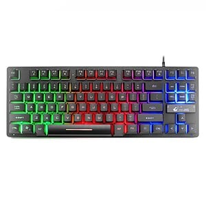 ZIYOULANG K16 87-Key Gaming Keyboard | Colorful Mixed Lights | 1.5m Cable Length