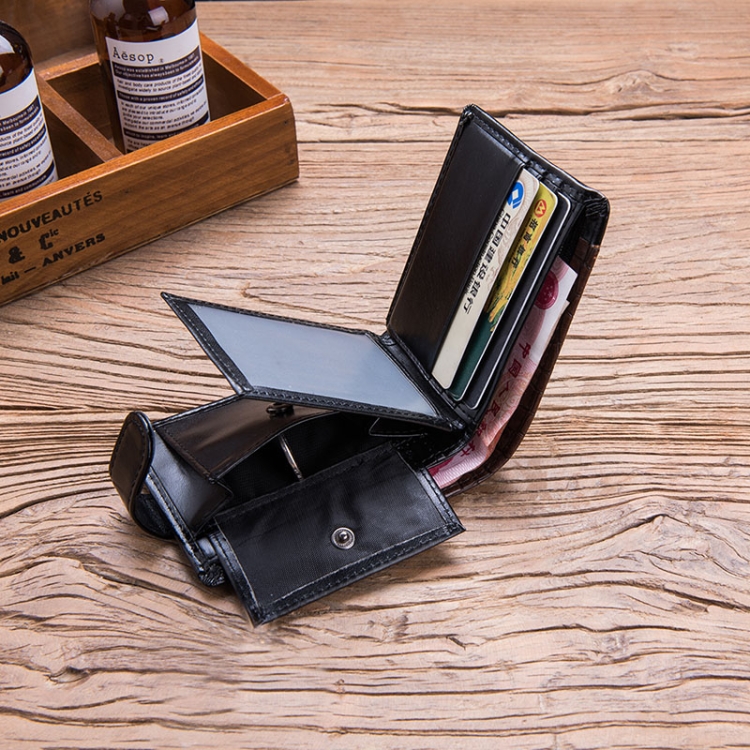 Men's Vintage Leather Card Holder Wallet - Short Coin Pocket & Hasp Closure 5 Men'S Vintage Leather Card Holder Wallet - Short Coin Pocket &Amp; Hasp Closure - Image 5